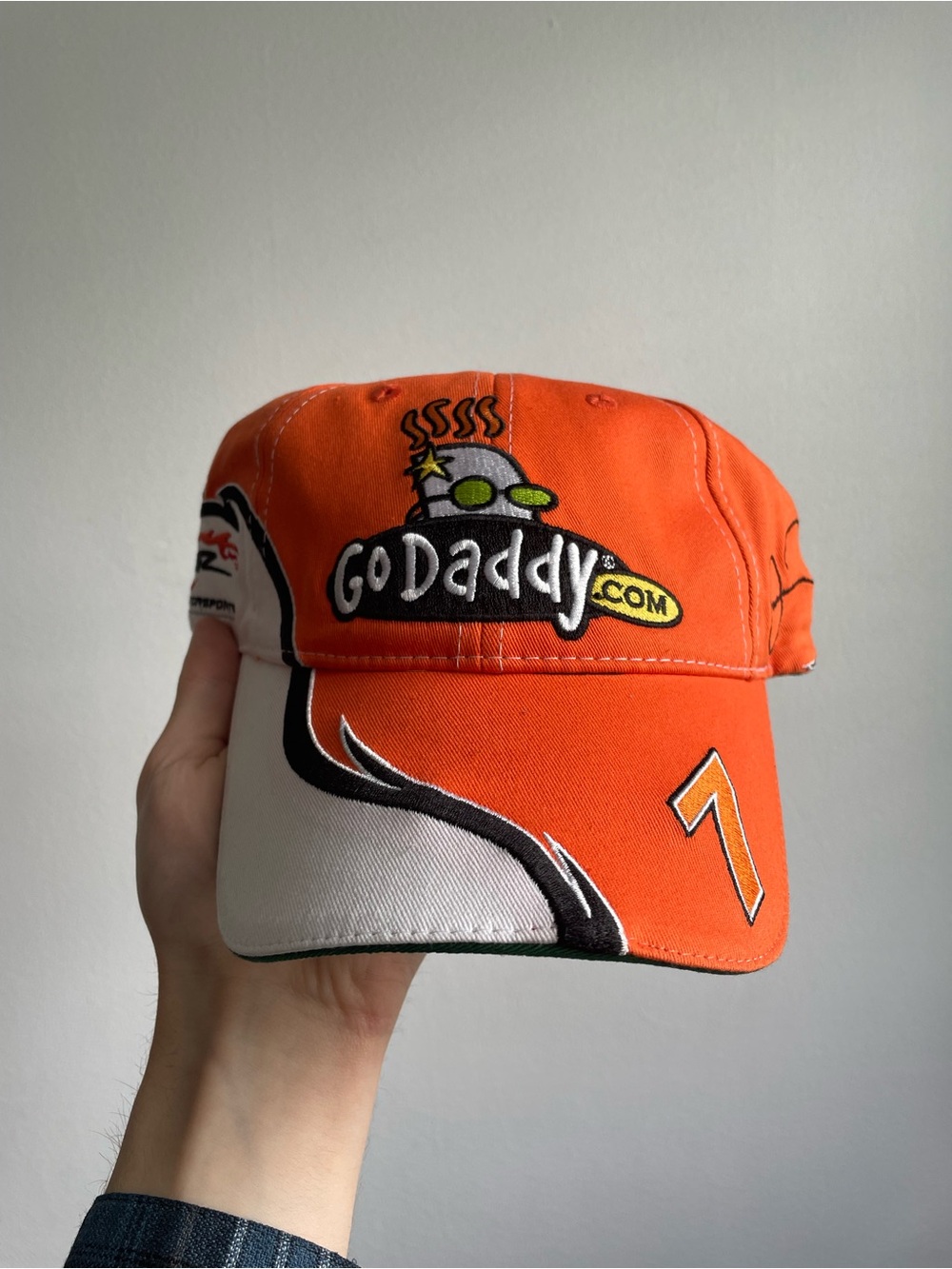 Vintage NASCAR GoDaddy Orange Racing Cap